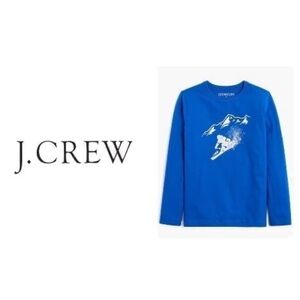 J. Crew Kids Blue Ski Graphic Long Sleeve Shirt